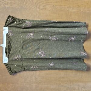 Short Olive Green Flared Skirt